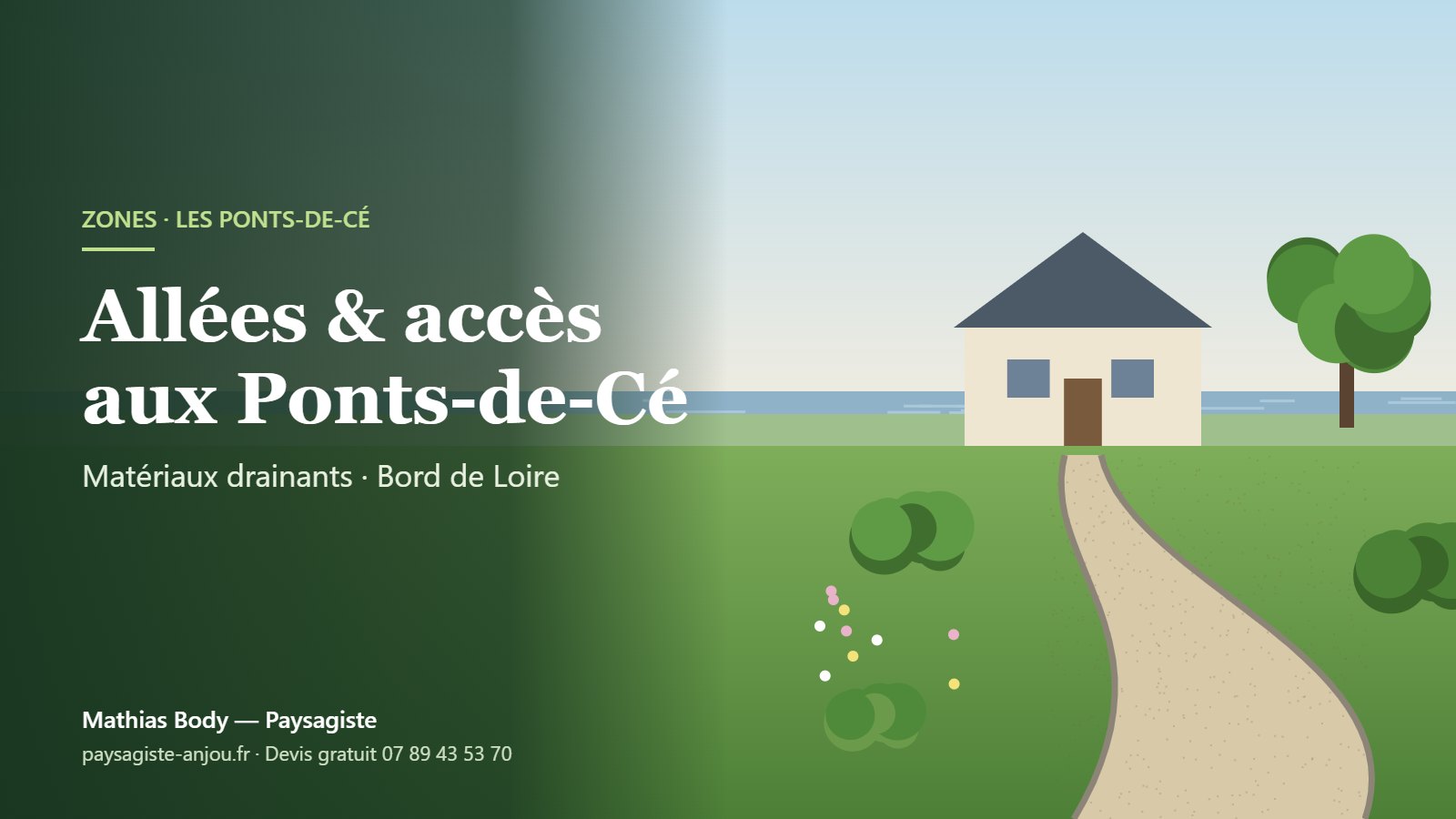 Paysagiste aux Ponts-de-Cé : allées et accès en bord de Loire