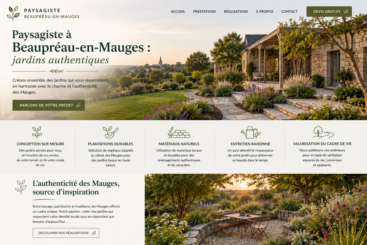 Paysagiste à Beaupréau-en-Mauges : jardins authentiques