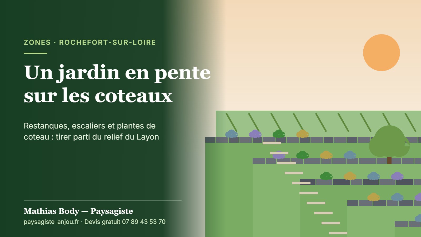 Paysagiste à Rochefort-sur-Loire : aménager un jardin en pente